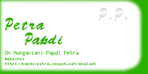 petra papdi business card